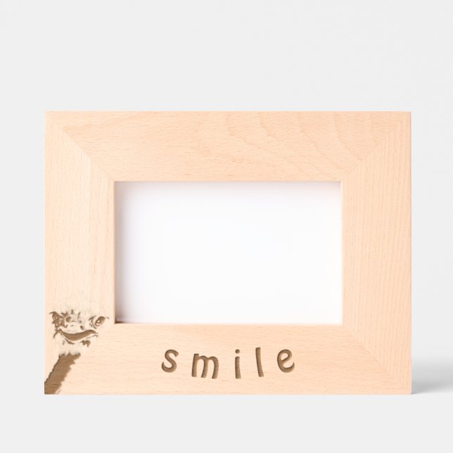 Funny Ostrich Etched Frames Lächeln - Custom Text Geätzte Rahmen (Vorderseite)