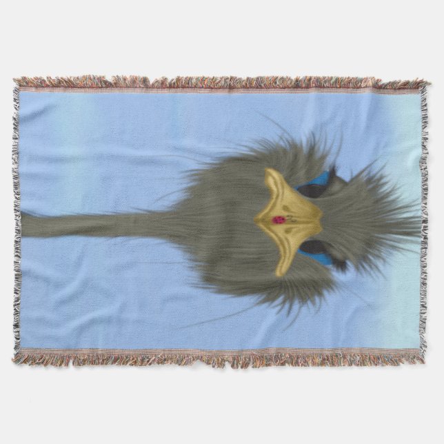 Funny Ostrich George und die Niedliche Ladybug Decke (Vorderseite)