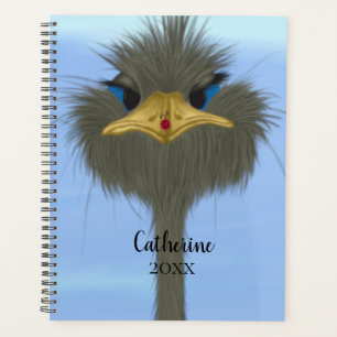 Funny Ostrich George und die Niedliche Ladybug Planer