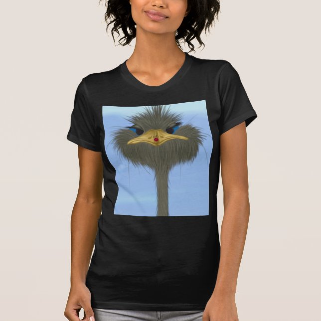 Funny Ostrich George und die Niedliche Ladybug T-Shirt (Vorderseite)