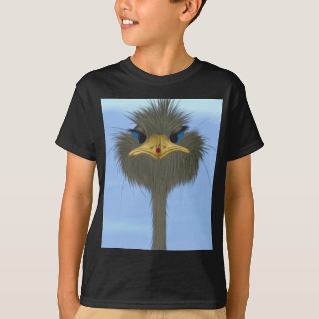 Funny Ostrich George und die Niedliche Ladybug T-Shirt (Vorderseite)