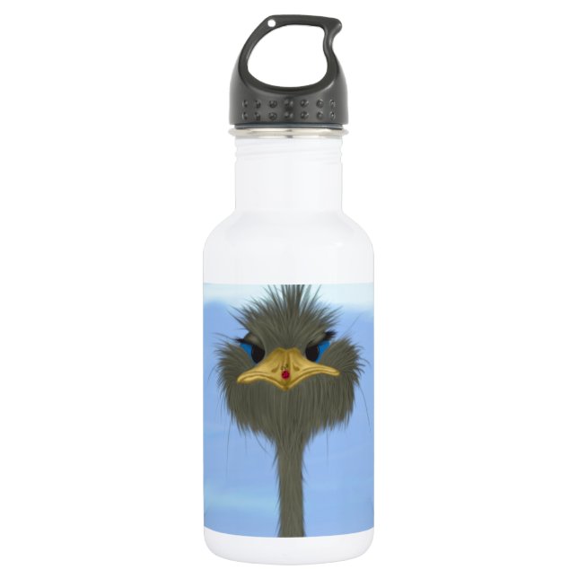Funny Ostrich George und die Niedliche Ladybug Trinkflasche (Vorderseite)