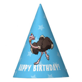 Funny Ostrich Happy Birthday Dancing Party Cartoon Partyhütchen