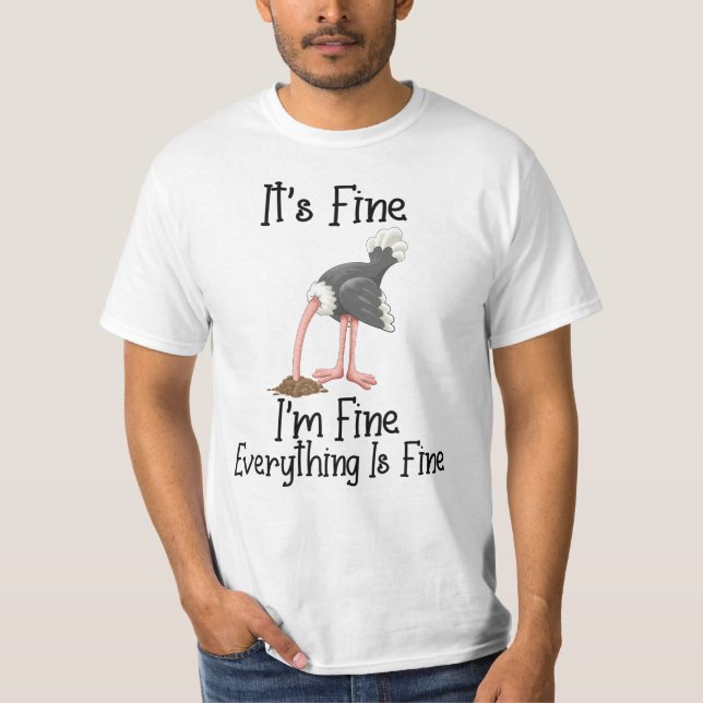 Funny Ostrich Head in Sand T-Shirt (Vorderseite)