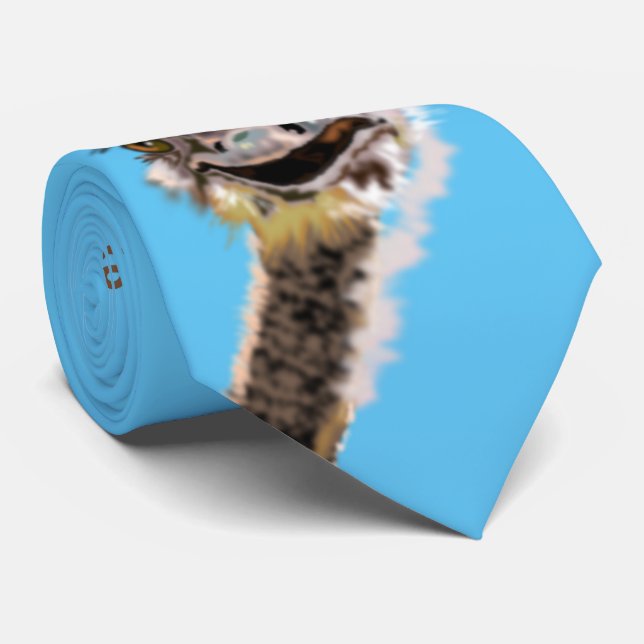 Funny Ostrich Krawatte Lächeln - Farbe wählen (Gerollt)