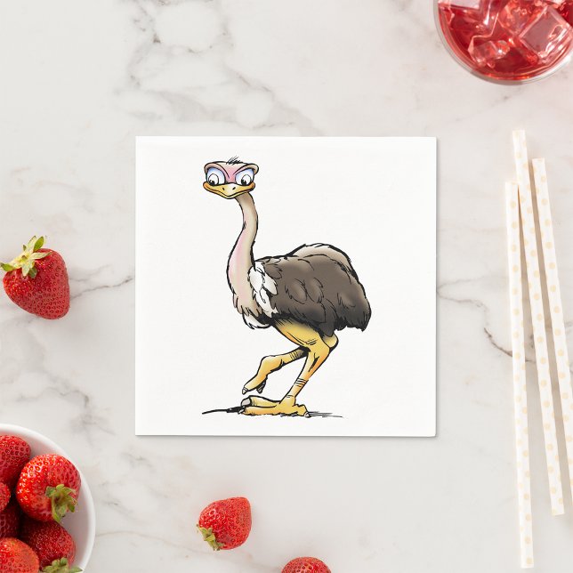 Funny Ostrich Paper Napkins Serviette (Von Creator hochgeladen)