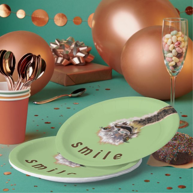 Funny Ostrich Paper Tellers lächeln - Benutzerdefi Pappteller (Multi)