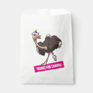 Funny Ostrich Thanks For Coming! Party Hat Cartoon Geschenktütchen
