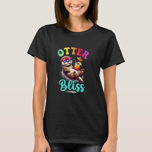 Funny Otter Bliss Niedliches tropisches Tier für K T-Shirt (Vorderseite)