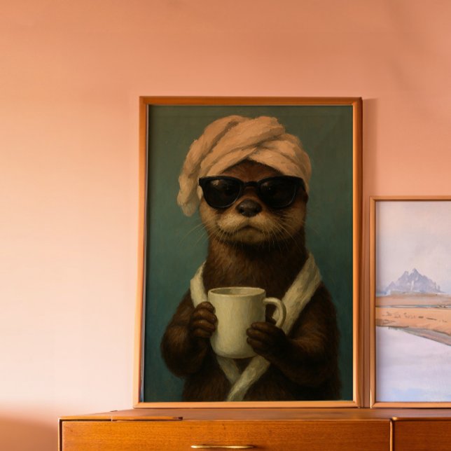 Funny Otter Coffee Art Wellness-Center Day Poster (Von Creator hochgeladen)
