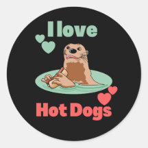 Funny Otter isst einen Snack. anmutig