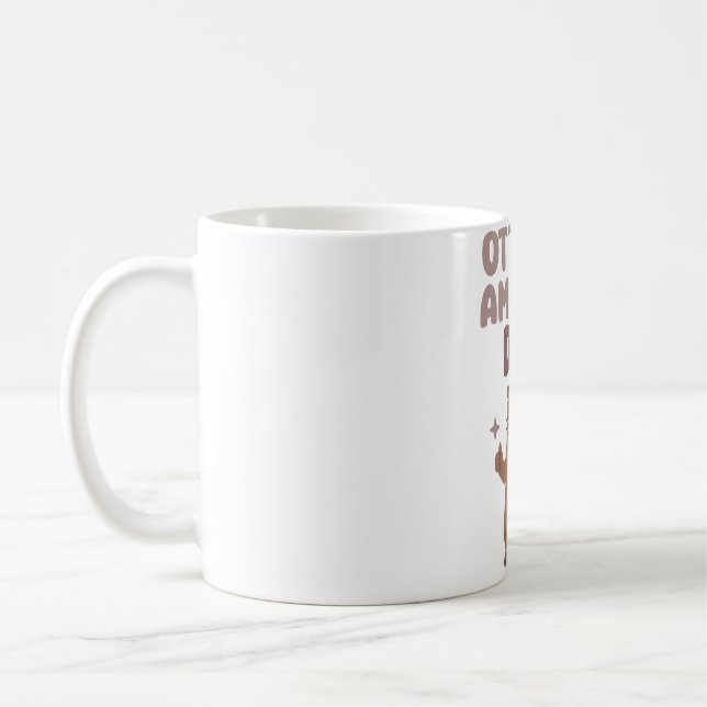 Funny Otter mit Mustache Phantastischen Vater Puff Kaffeetasse (Links)