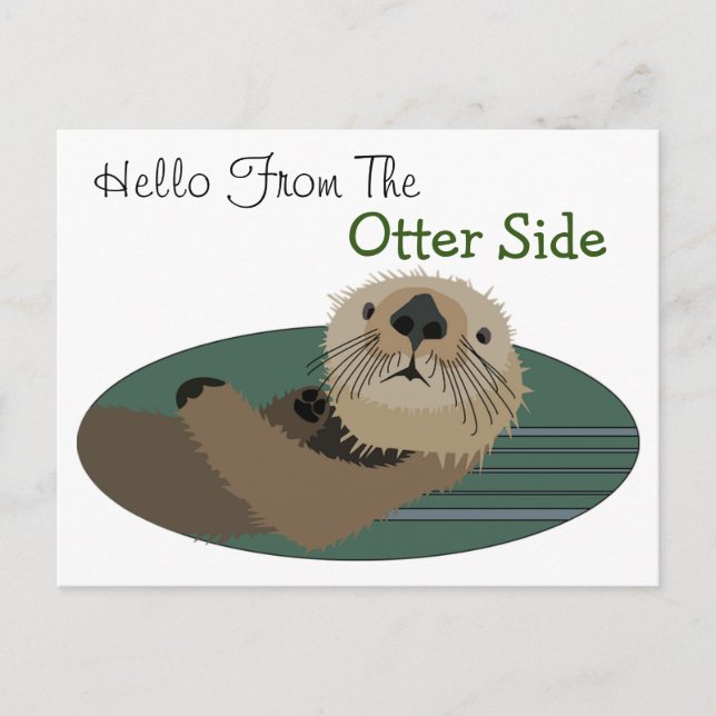 Funny Otter Postcard Postkarte (Vorderseite)
