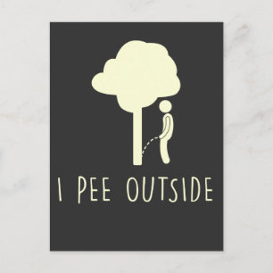 Funny Outdoor Pee Camping Spaß Tree Pee Camper Postkarte