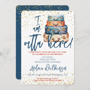 Funny Outta Here Retirement Party Einladung