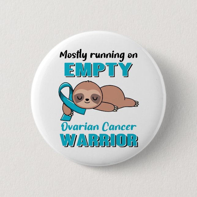 Funny Ovarian Cancer Awareness Geschenke Button (Vorderseite)