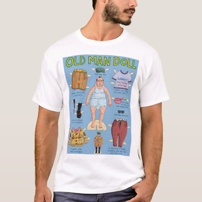 FUNNY Over the Hill - Alte MAN Paper Doll. T-Shirt (Vorderseite)