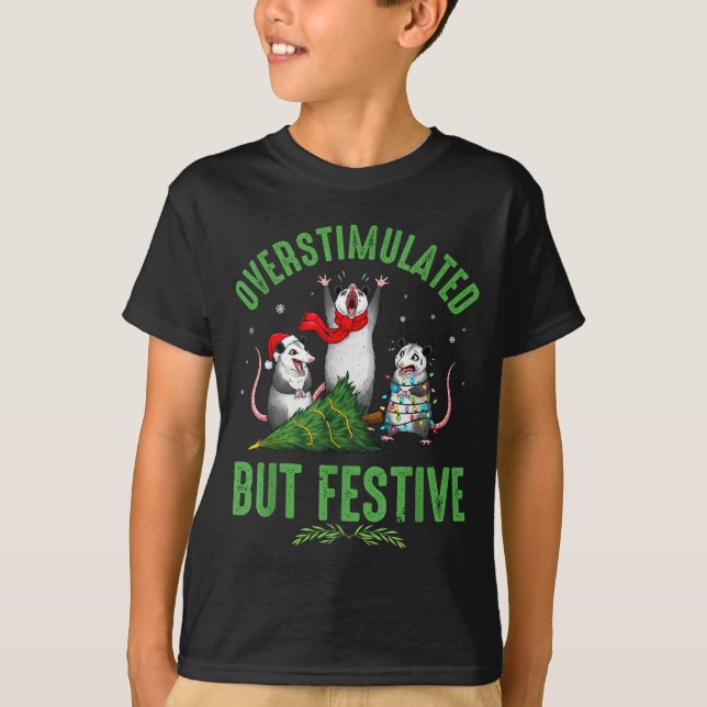 Funny Overstimulated But Festive Christmas Ssum Ho T-Shirt (Vorderseite)