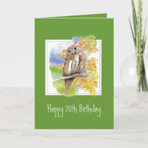 Funny Owl 70. Geburtstag wird älter Karte