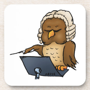 Funny Owl Conductor Cartoon Getränkeuntersetzer