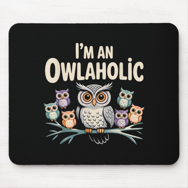 Funny Owl Design For Men Women Boys Girls Toddlers Mousepad (Vorne)