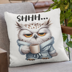 Funny Owl Kaffee Lover Antisocial Hass Morgens Kissen