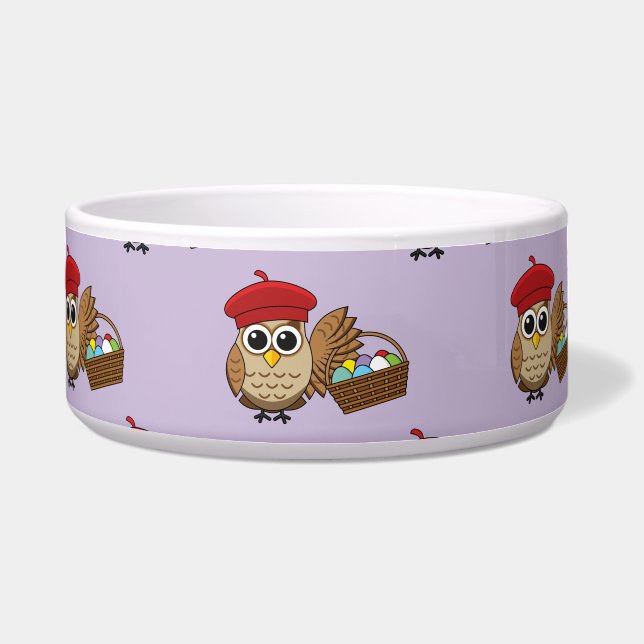 Funny Owl Ostereier Hunt Muster Napf (Vorderseite)