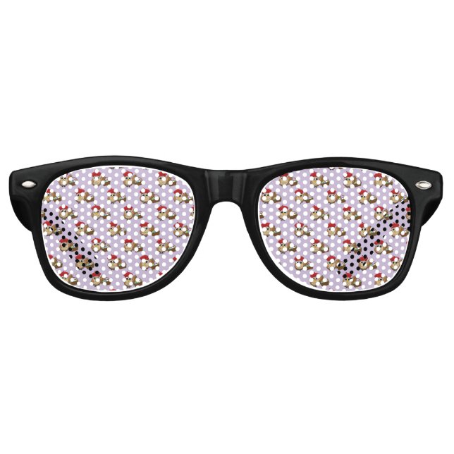 Funny Owl Ostereier Hunt Muster Partybrille (Vorderseite)