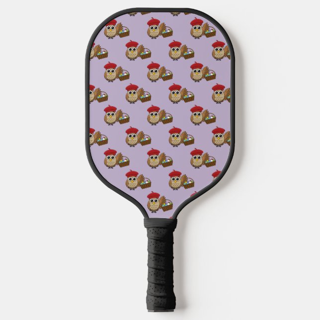 Funny Owl Ostereier Hunt Muster Pickleball Schläger (Vorderseite)