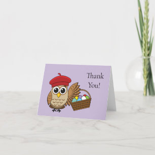 Funny Owl Ostereier Jagd Personalisieren Dankeskarte