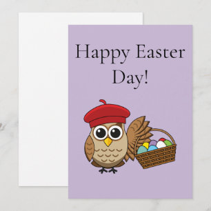 Funny Owl Ostereier Jagd Personalisieren Feiertagskarte