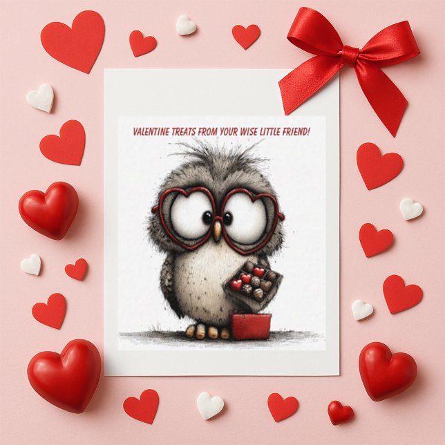 Funny Owl Valentine Card Mitteilungskarte (Von Creator hochgeladen)