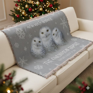 Funny Owl Wir Wollte zu Weihnachten ... Snowy Owls Decke