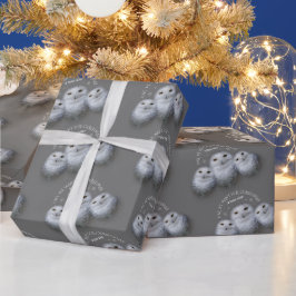 Funny Owl Wir Wollte zu Weihnachten ... Snowy Owls Geschenkpapier