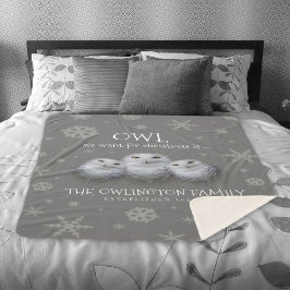 Funny Owl Wir Wollte zu Weihnachten ... Snowy Owls Sherpadecke