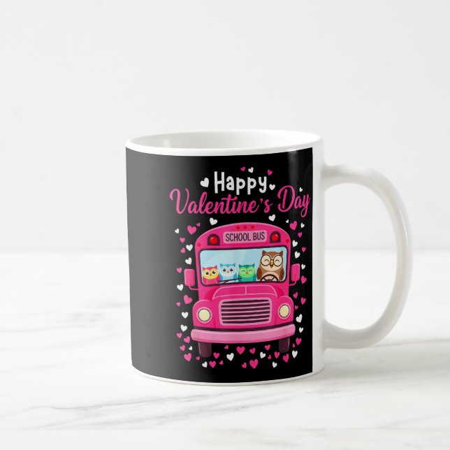 Funny Owls School Bus Driver Happy Valentines Day  Kaffeetasse (Rechts)