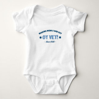 Funny "Oy Vey" Niedlicher Blaujüdischer Baby Strampler