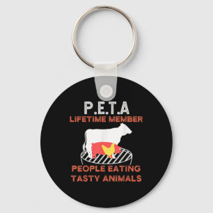 Funny P.e.t.a Leute essen leckere Tiere Grillen Li Schlüsselanhänger