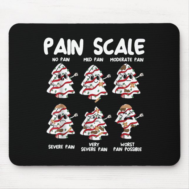 Funny Pain Scale Christmas Nurse Xmas Tree Cakes P Mousepad (Vorne)