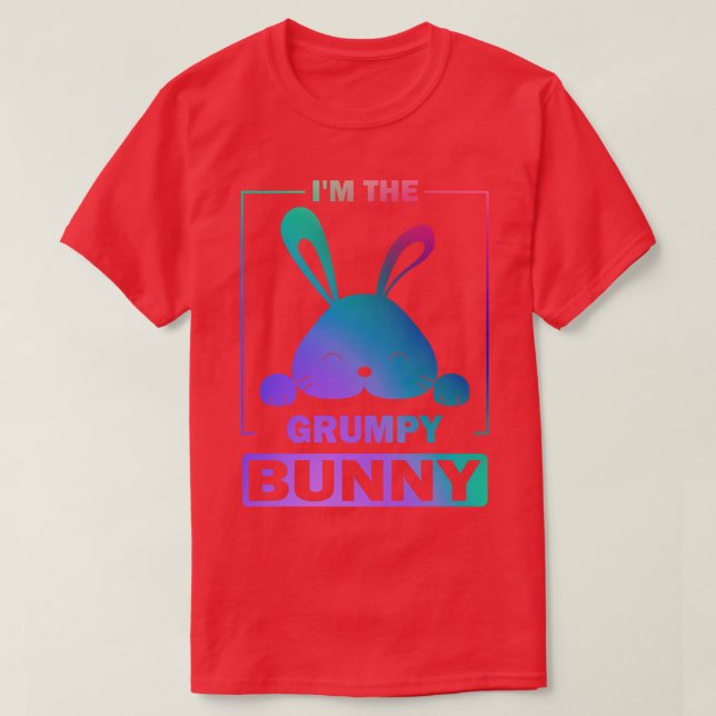 Funny Painted Bunny Im Grumpy Bunny Happy East T-Shirt (Design vorne)