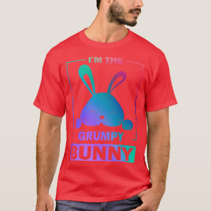 Funny Painted Bunny Im Grumpy Bunny Happy East T-Shirt