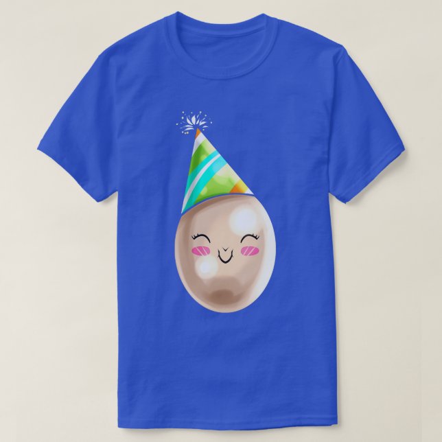 Funny Painted Ei mit Party Hut Kone für Ostern T-Shirt (Design vorne)