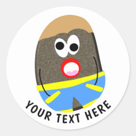 Funny Painted Rock Typ Niedlich Runder Aufkleber