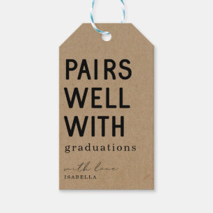Funny Pairs Gut mit Abschlüssen Wein Geschenkanhänger