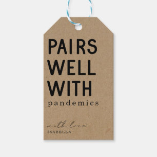Funny Pairs Gut mit Pandemiken WeingiftTags Geschenkanhänger