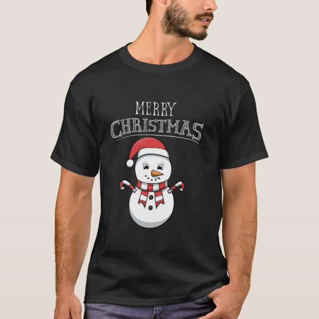 Funny Pajama Weihnachtsschneemann Niedlich Santa M T-Shirt (Vorderseite)