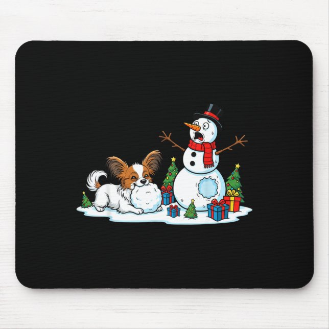 Funny Pallon Snowman Christmas Tree Xmas Womens Me Mousepad (Vorne)