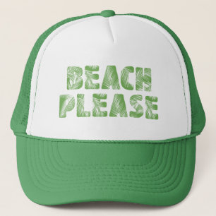 Funny Palm Tree Typografie - Strand, bitte! Truckerkappe