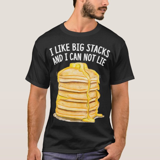 Funny Pancake Eater ich Liebe große Stapel und ich T-Shirt (Vorderseite)