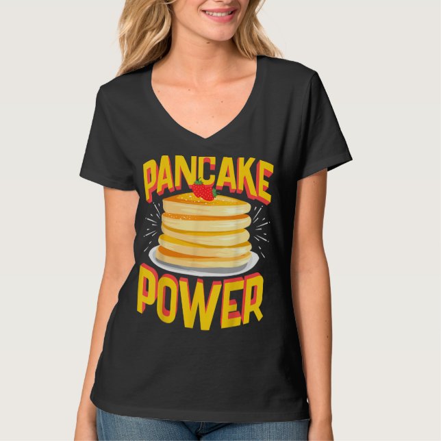 Funny Pancake Power, Bodybuilding Pre-Workout T-Shirt (Vorderseite)